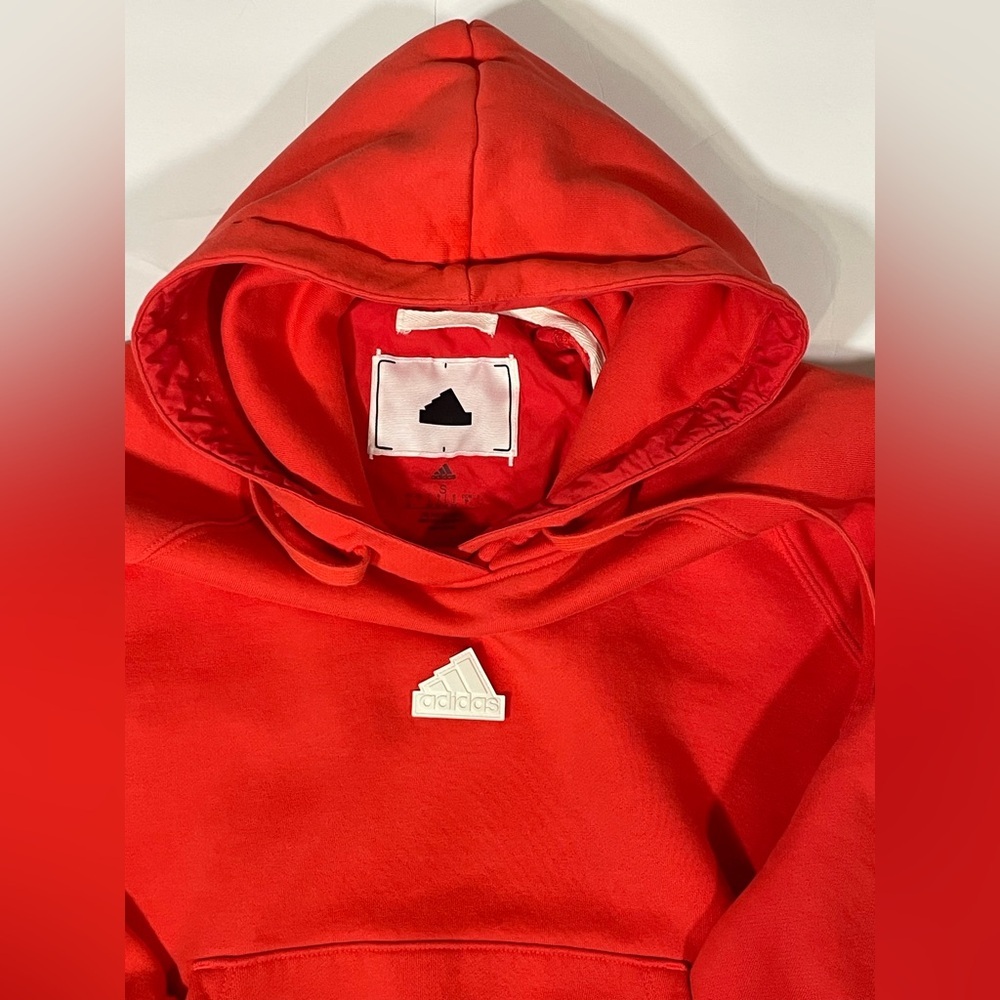 Adidas Sportswear Women's OVERSIZED HOODED SWEATSHIRT Orange M HN6826 - Picture 2 of 7